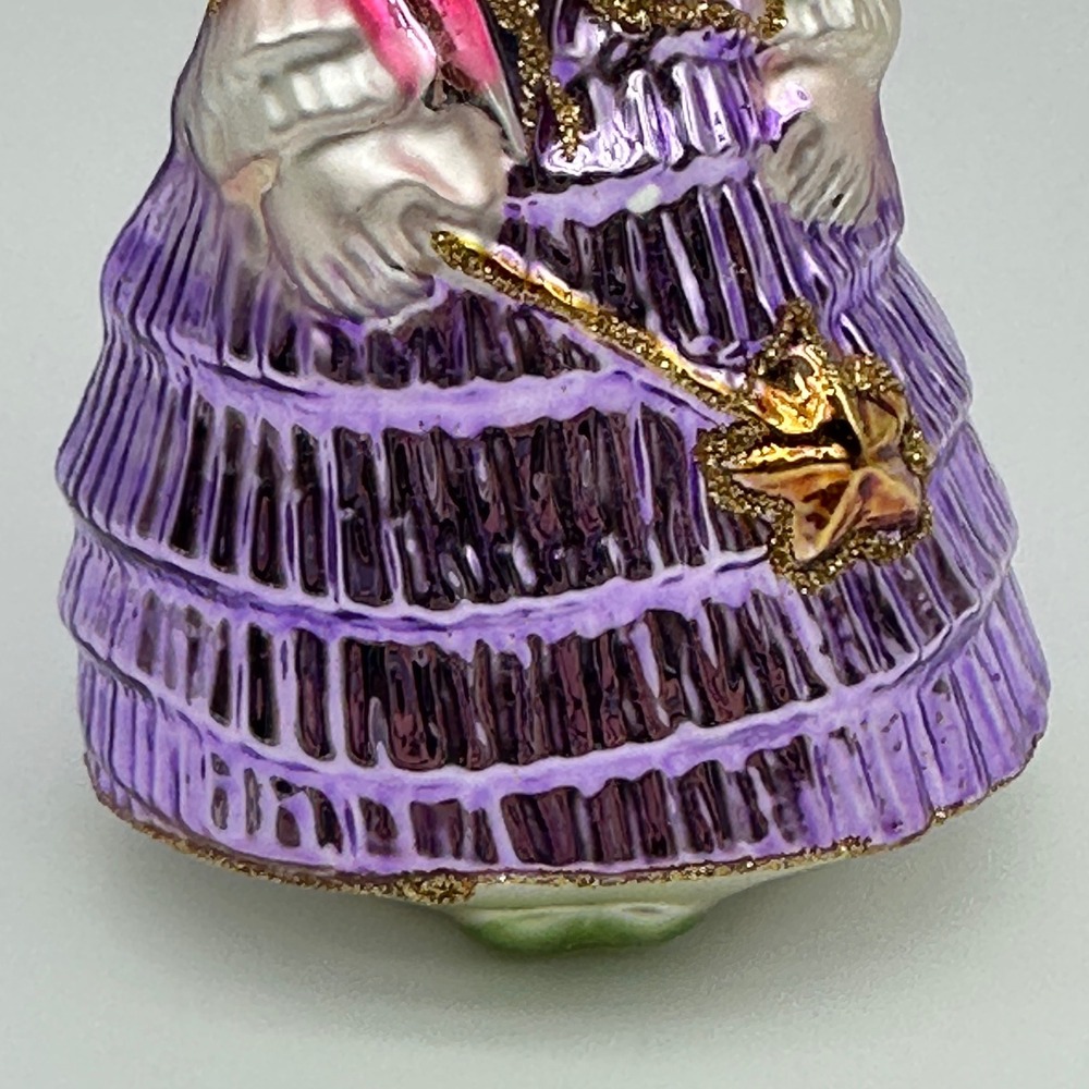 Vintage Blown Glass Cinderella Fairy Godmother Christmas Ornament Kurt Adler - Picture 4 of 11